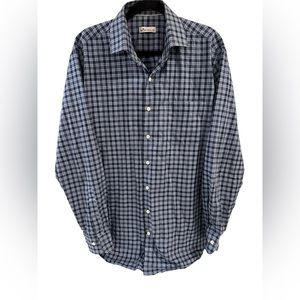 Peter Millar Men’s Casual Button‎ Down Large Excellent  BlueBlack